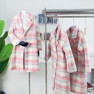 Nordic Peace Pink Plaid Women’s Trenchcoat